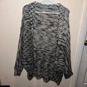 Black/White/Grey thick knit sweater cover up